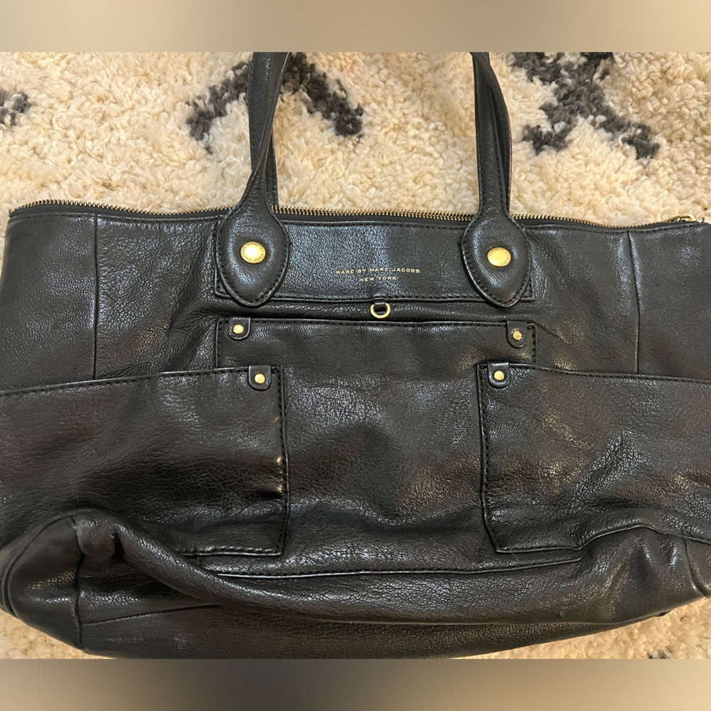 Marc by Marc Jacobs Black Leather Carryall Tote